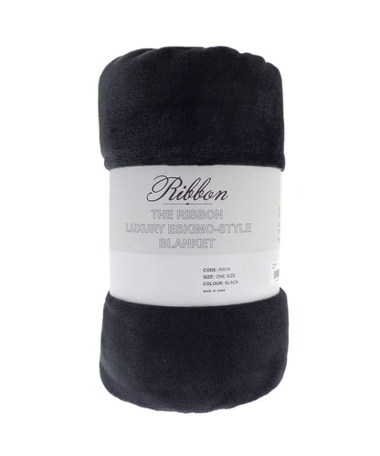 Ribbon Eskimo style blanket RI014 - Black One size - Customisable Blanket