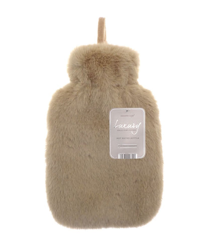 Ribbon Super luxury faux fur hot water bottle and cover RI021 - - Customisable Hot Water Bottles &amp; Covers