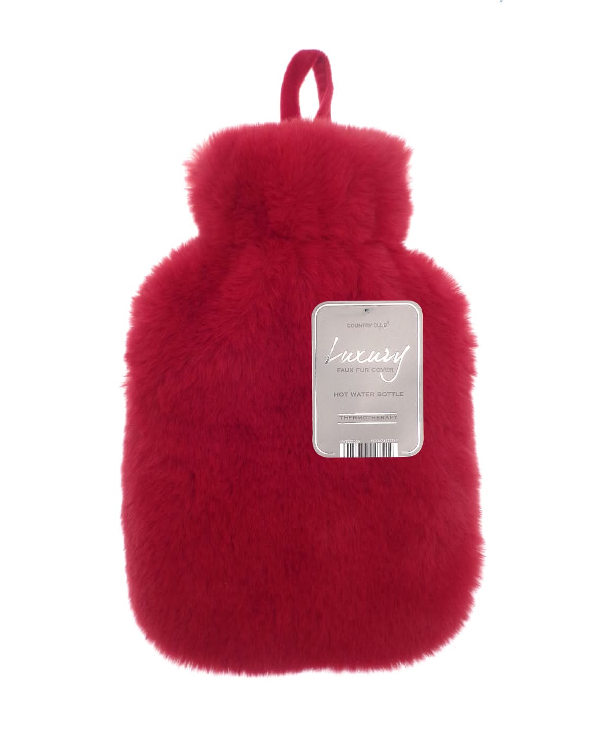 Ribbon Super luxury faux fur hot water bottle and cover RI021 - Scarlet Red 2 Litre - Customisable Hot Water Bottles &amp; Covers
