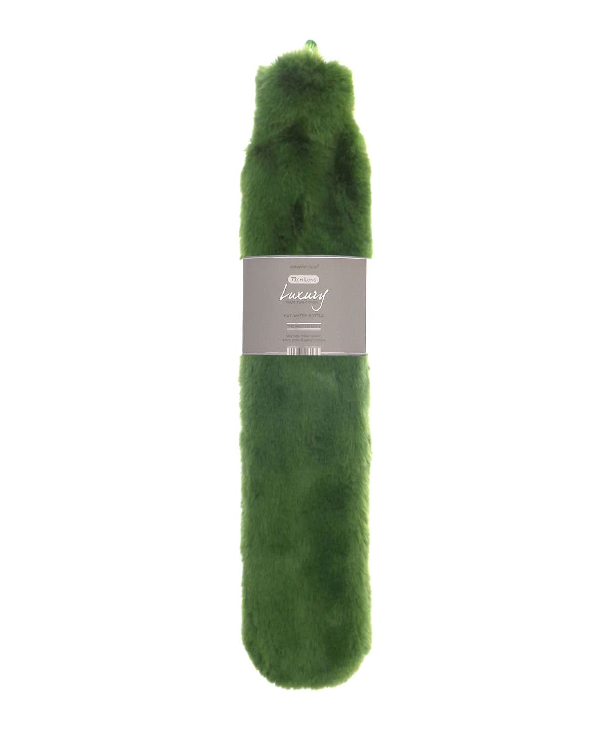 Ribbon Super luxury faux fur long hot water bottle and cover RI022 - Cedar Green One size - Customisable Hot Water Bottles &amp; Covers