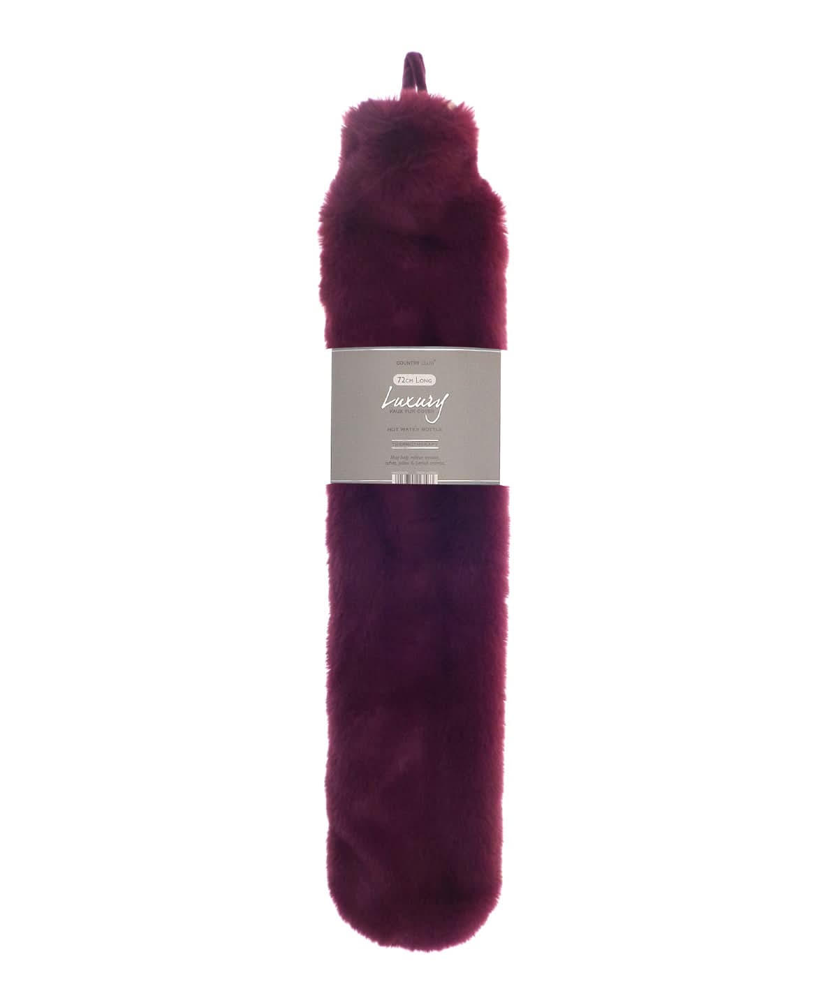 Ribbon Super luxury faux fur long hot water bottle and cover RI022 - Plum One size - Customisable Hot Water Bottles &amp; Covers