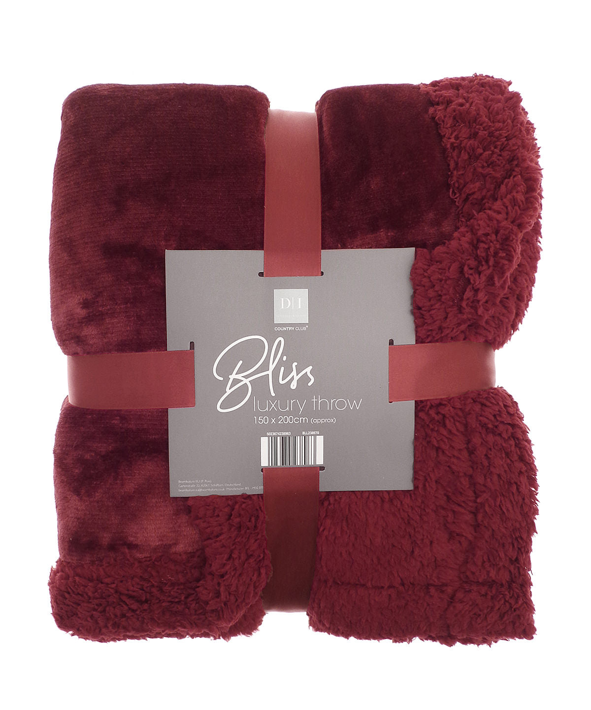 Sherpa winter throw - RI027 - Red One size - Customisable Blankets