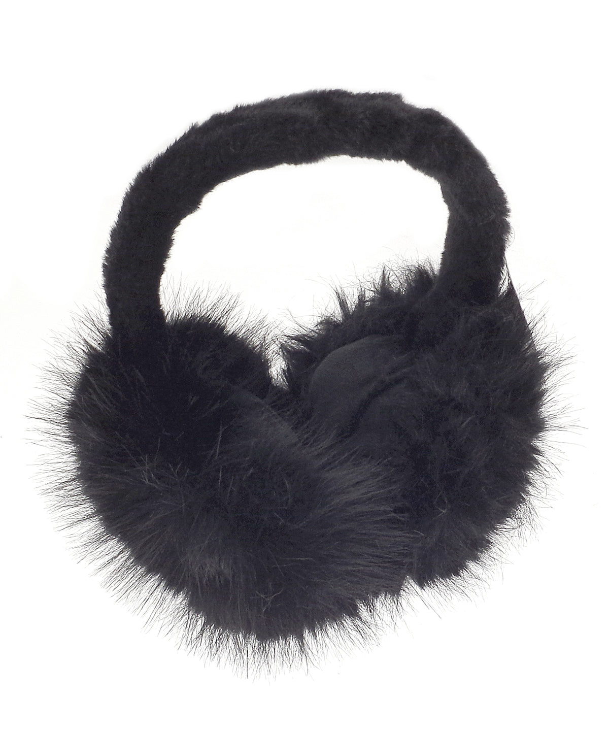 Luxury fur ear muffs - RI028 - Black One size - Customisable Ear Muffs