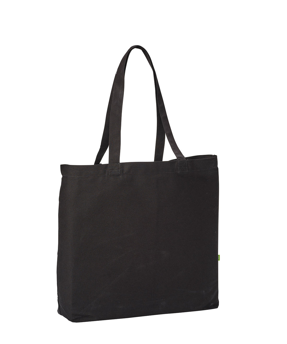 Organic canvas ‘flat base’ landscape shopper - RL066 - Black One size - Customisable Bags