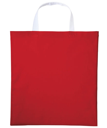 Nutshell Varsity cotton shopper short handle RL130 - Fire Red White One size - Customisable Bags