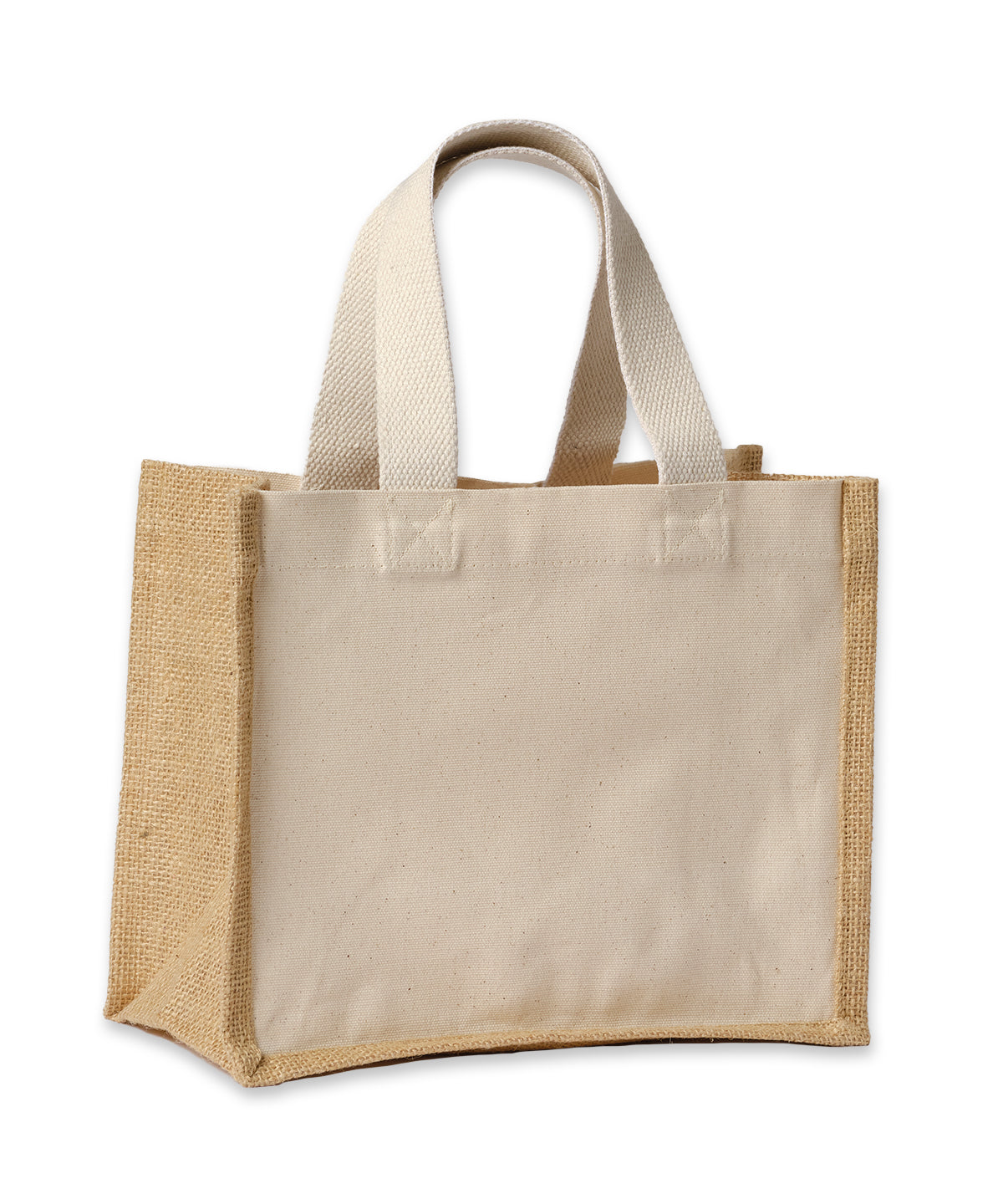 Jute canvas panel shopper - RL201 - Natural Natural - Customisable Bags