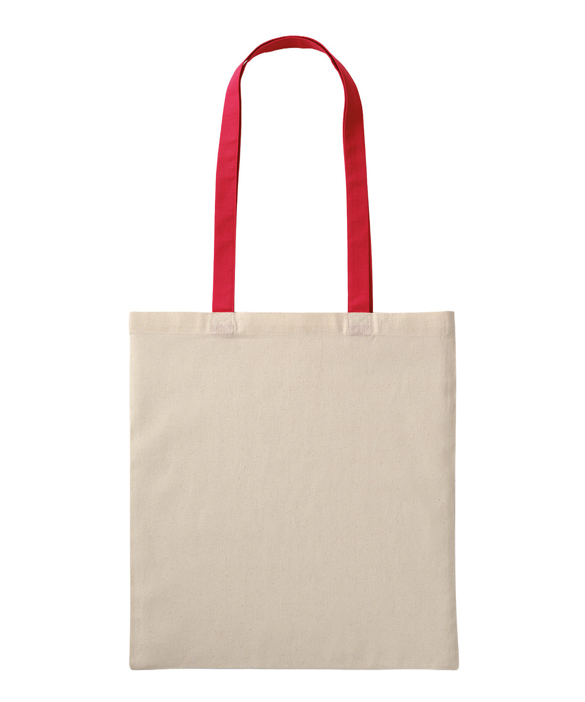 Recycled cotton shopper long handle - RL600 - Natural Fire Red One size - Customisable Bags