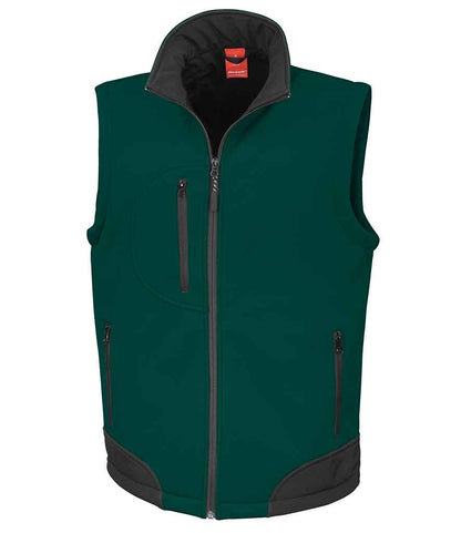Result Softshell Bodywarmer R123X - Bottle Green Black - Customisable Bodywarmers