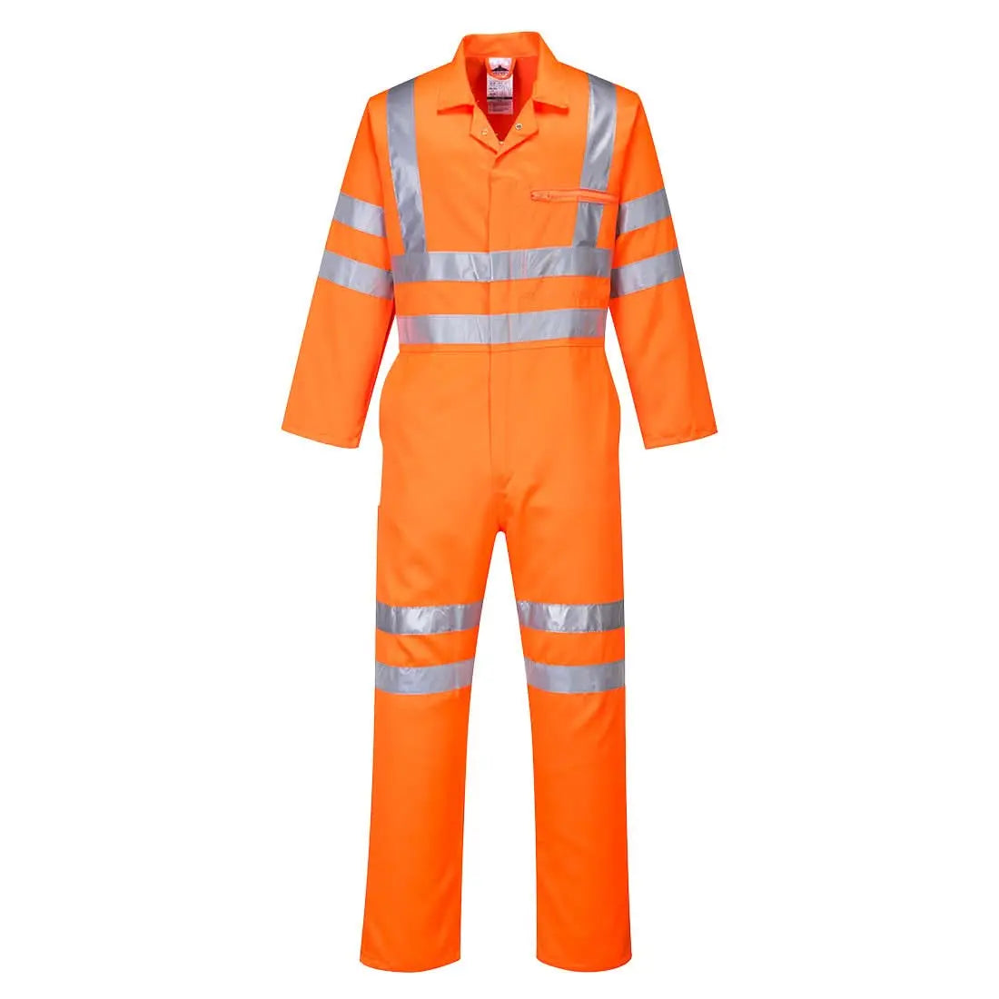 Hi Vis Polycotton Service Coverall Rt42 - Orange Tall - Customisable Coveralls