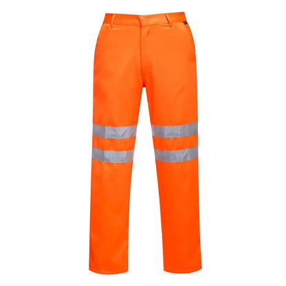 Hi Vis Polycotton Service Trousers Rt45 - Orange Tall - Customisable Service Trousers