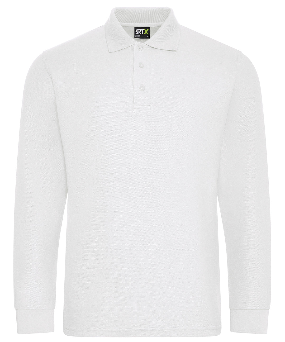 Pro long sleeve polo - RX102 - White XS - Customisable Polo Shirts
