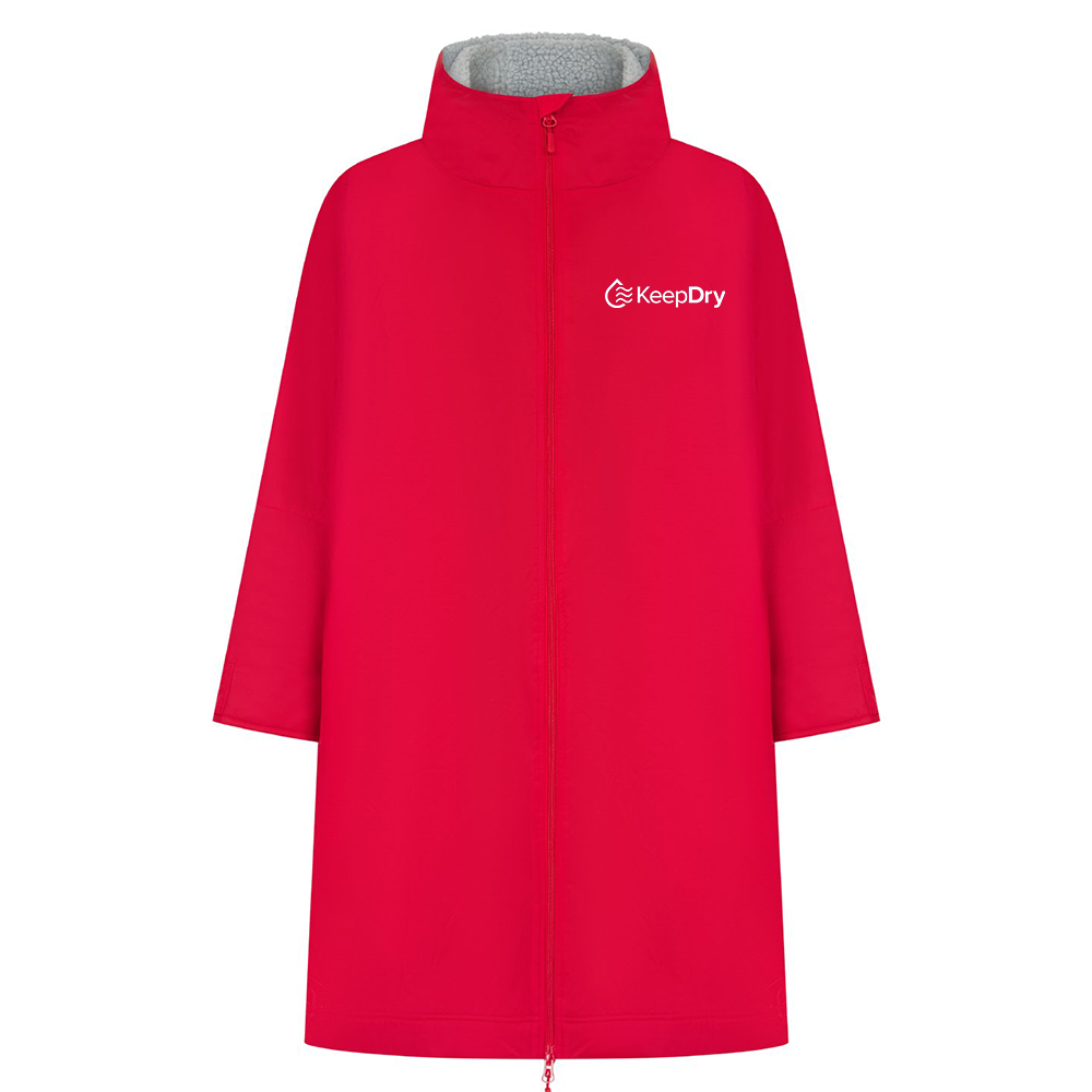 KeepDry - All Weather Dry Robe - Kids - Red - Customisable Jacket