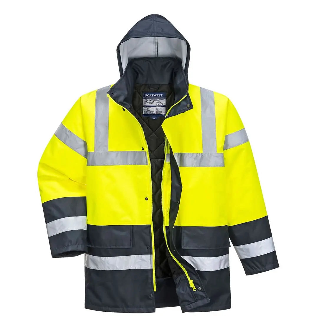 Hi Vis Contrast Winter Traffic Jacket S466 - Yellow - Customisable Insulated Jackets