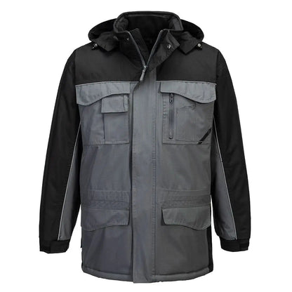 Ripstop Winter Jacket S562 - Black Grey - Customisable Insulated Jackets