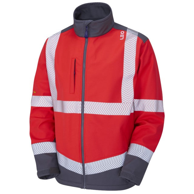 EcoViz Orange/ Navy Softshell Jacket Bowden - SJ02