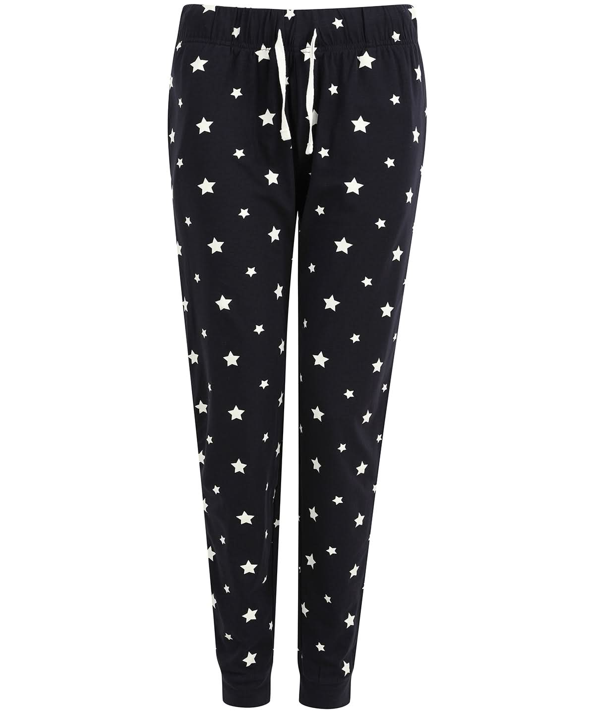 SF Womens cuffed lounge pants SK085 - Navy White Stars - Customisable Loungewear Bottoms