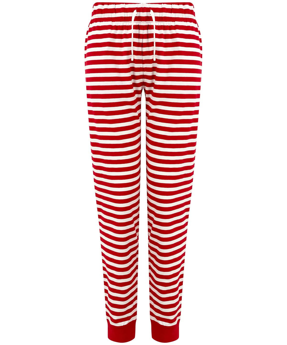 SF Womens cuffed lounge pants SK085 - Red White Stripes - Customisable Loungewear Bottoms