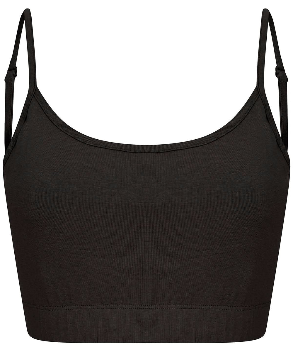 Womens sustainable fashion cropped cami top with adjustable straps - SK230
