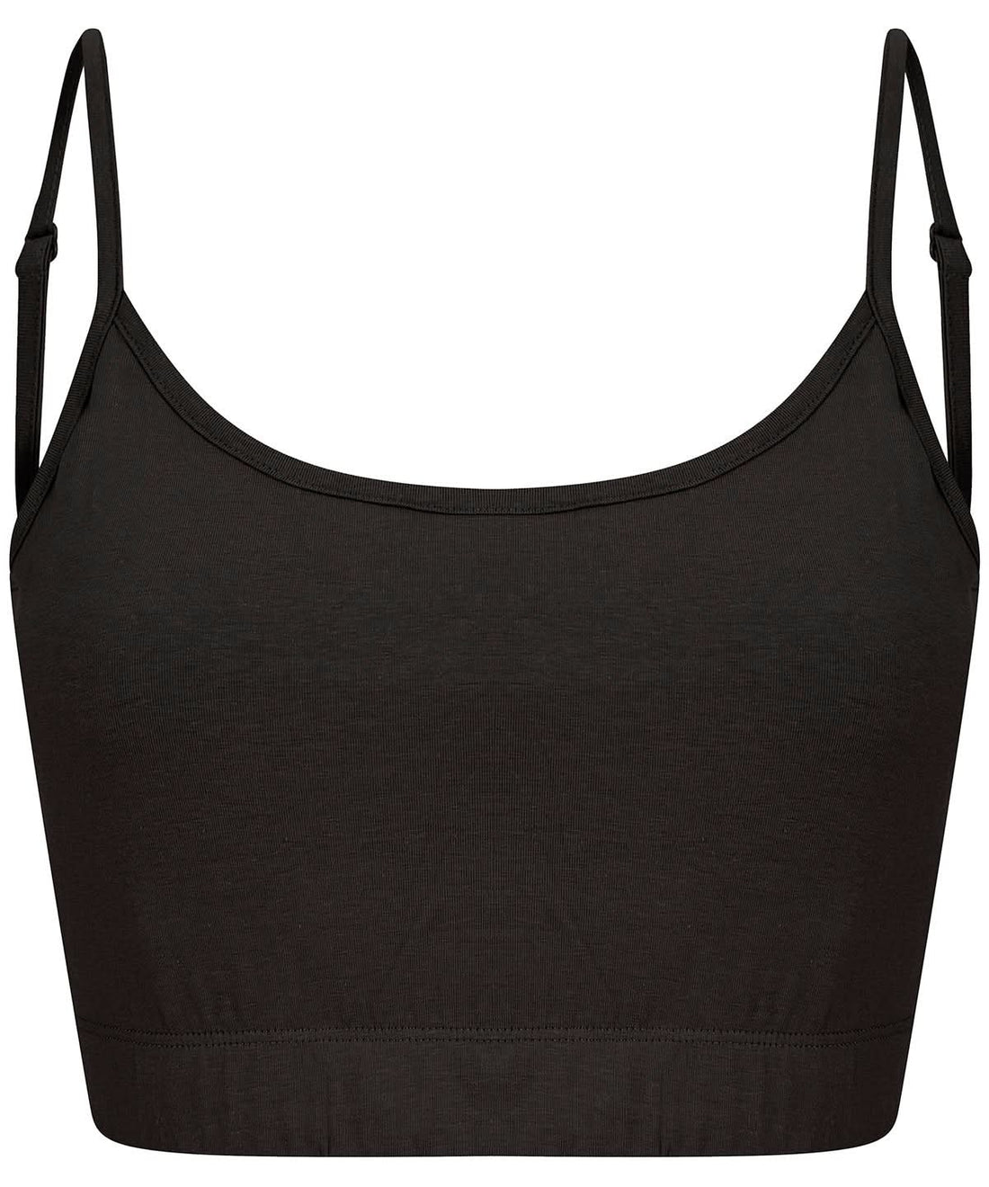 SF Womens sustainable fashion cropped cami top with adjustable straps SK230 - Black - Customisable T-Shirt