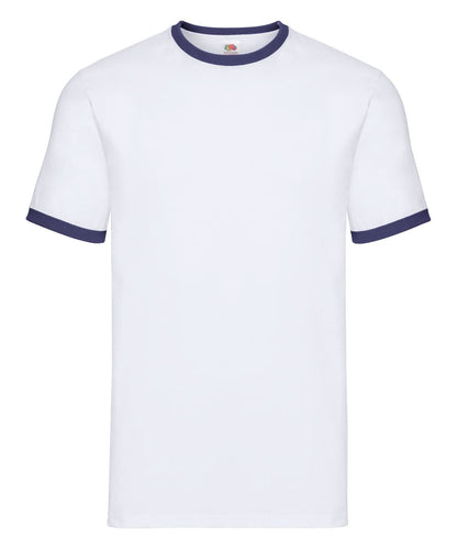 Ringer T SS168 - White Navy - Customisable T-Shirt