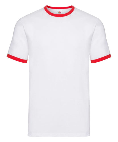 Ringer T SS168 - White Red - Customisable T-Shirt