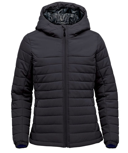 Stormtech WomenS Nautilus Quilted Hooded Jacket ST213 - Black - Customisable Jacket