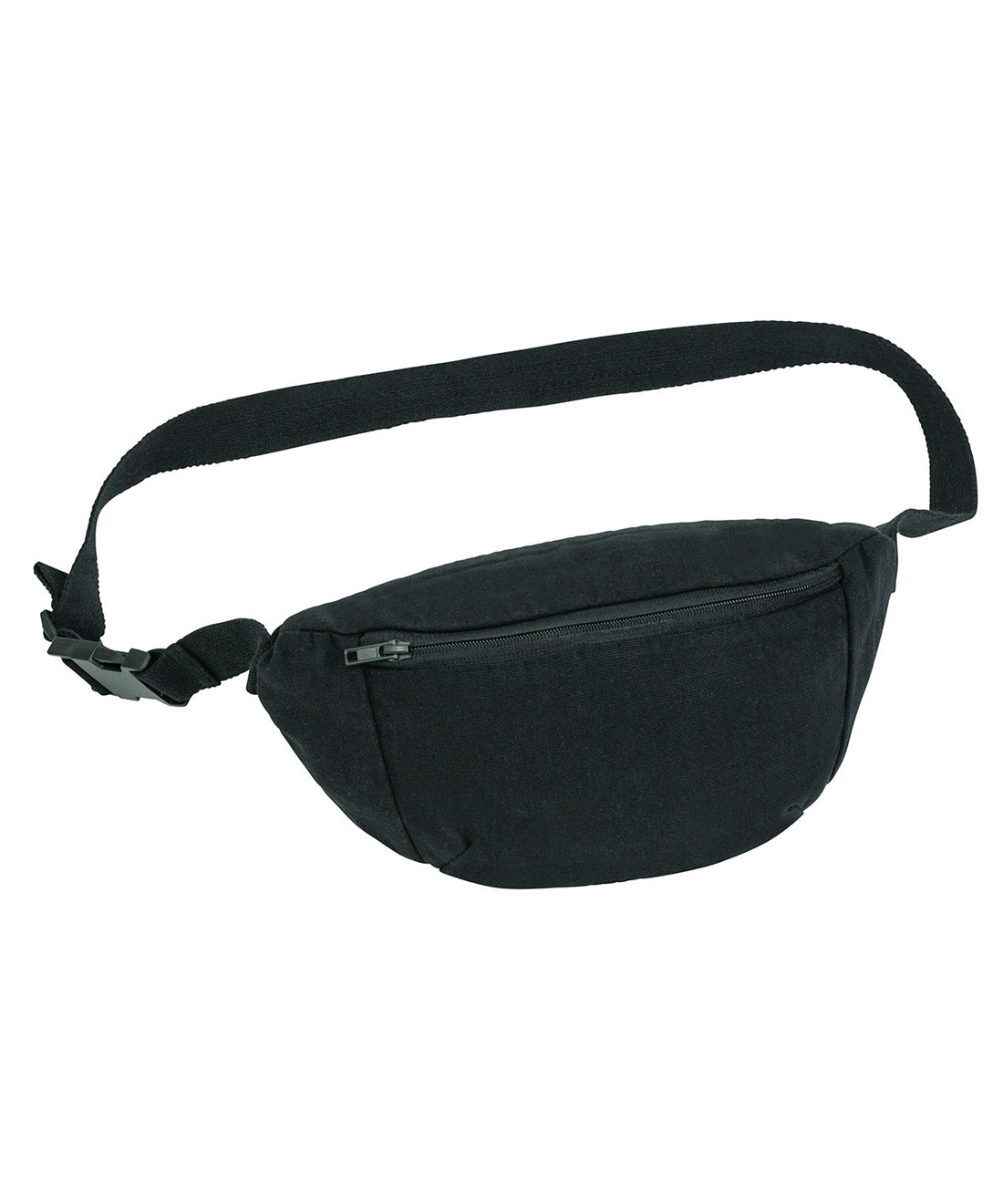 Hip bag with canvas fabric (STAU891) - SX161 - Black One size - Customisable Bags