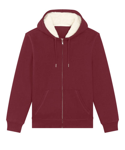 Stanley/Stella Unisex Hygger sherpa zip through sweatshirt STSU956 SX222 - Burgundy - Customisable Sweatshirts