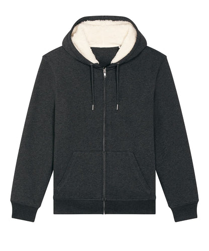 Stanley/Stella Unisex Hygger sherpa zip through sweatshirt STSU956 SX222 - Dark Heather Grey - Customisable Sweatshirts