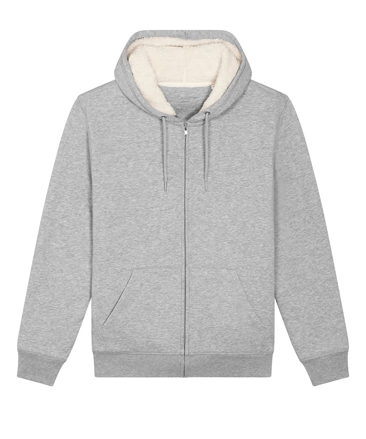 Stanley/Stella Unisex Hygger sherpa zip through sweatshirt STSU956 SX222 - Heather Grey - Customisable Sweatshirts