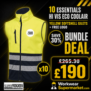 10 Yellow Hi-Vis Softshell Bodywarmers Bundle
