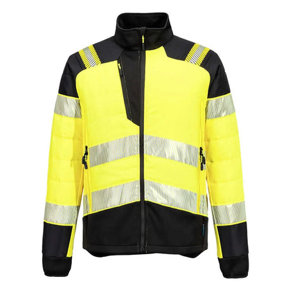 Pw3 Hi Vis Hybrid Baffle Jacket T170 - Yellow Black - Customisable Baffle Jackets