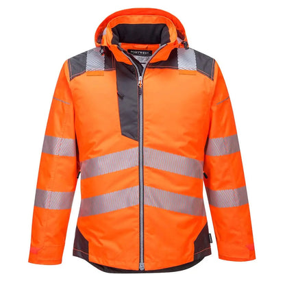Pw3 Hi Vis Winter Jacket T400 - Orange Grey - Customisable Insulated Jackets