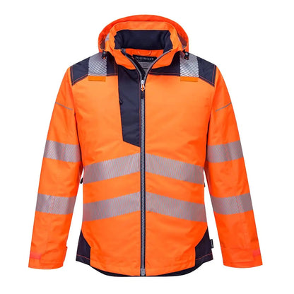 Pw3 Hi Vis Winter Jacket T400 - Orange Navy - Customisable Insulated Jackets