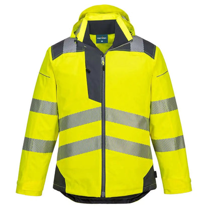 Pw3 Hi Vis Winter Jacket T400 - Yellow Grey - Customisable Insulated Jackets