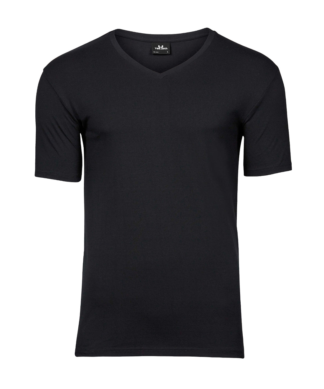 Stretch v-neck tee (401) - TJ023 - Black - Customisable T-Shirts
