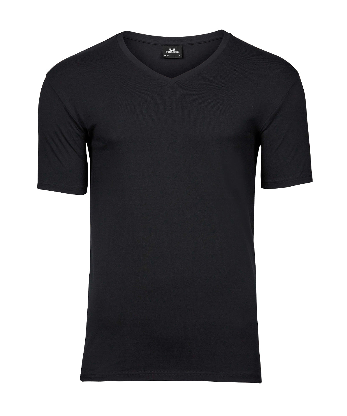 Stretch v-neck tee (401) - TJ023 - Black - Customisable T-Shirts