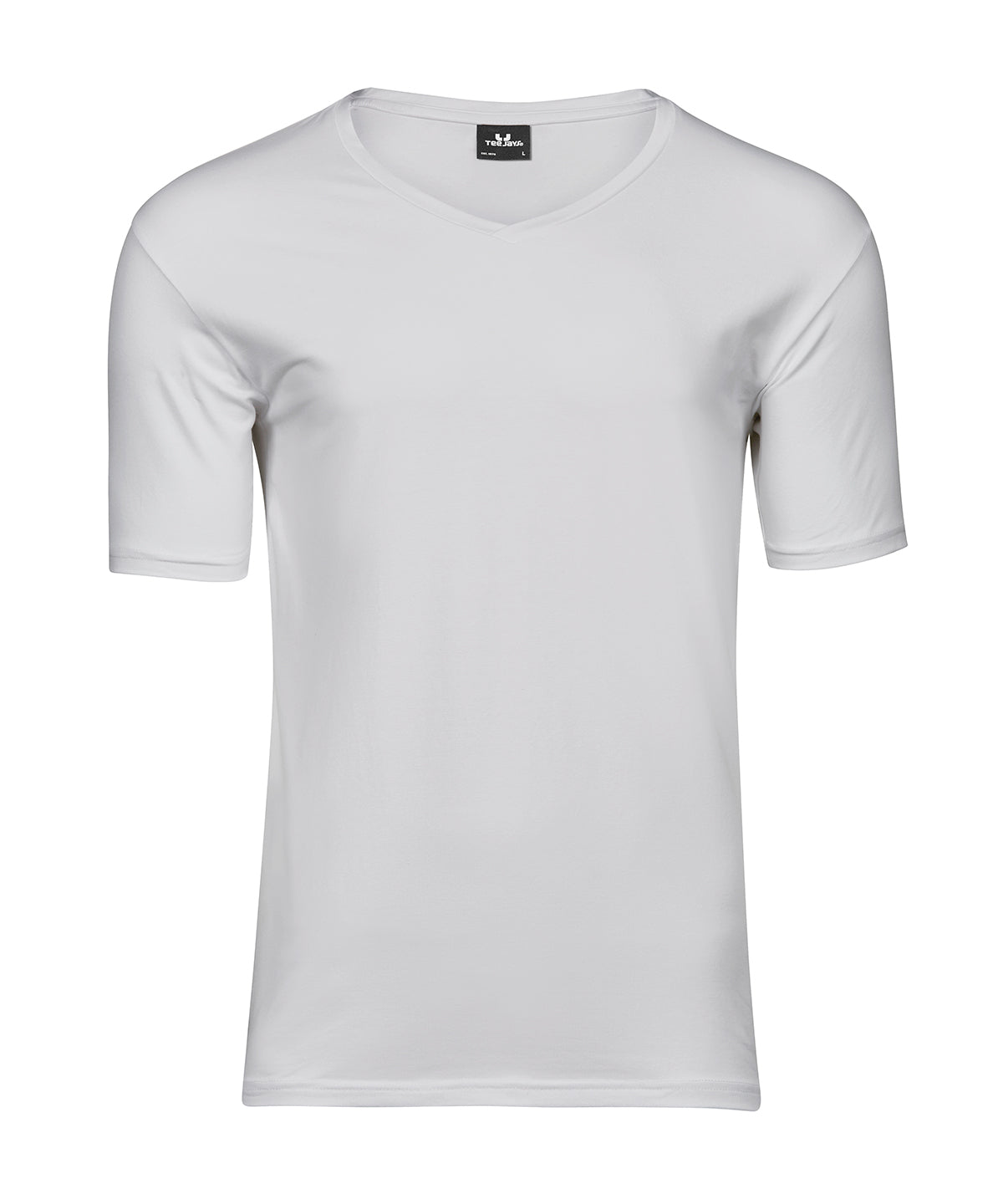 Stretch v-neck tee (401) - TJ023 - White - Customisable T-Shirts