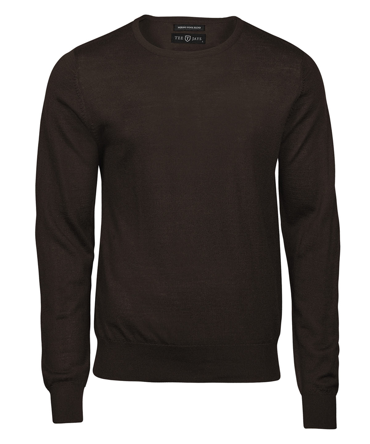 Mens Crew Neck Knitted Sweater - TJ6000 - Mocha - Customisable Jumper