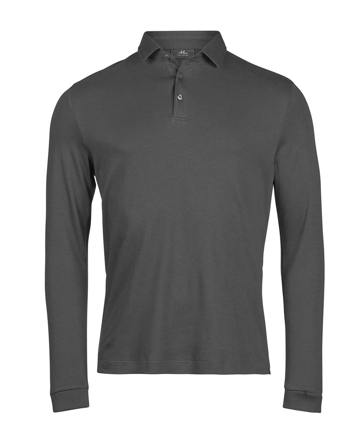 Pima cotton long-sleeve polo (1442) - TJ127 - Black - Customisable Polos