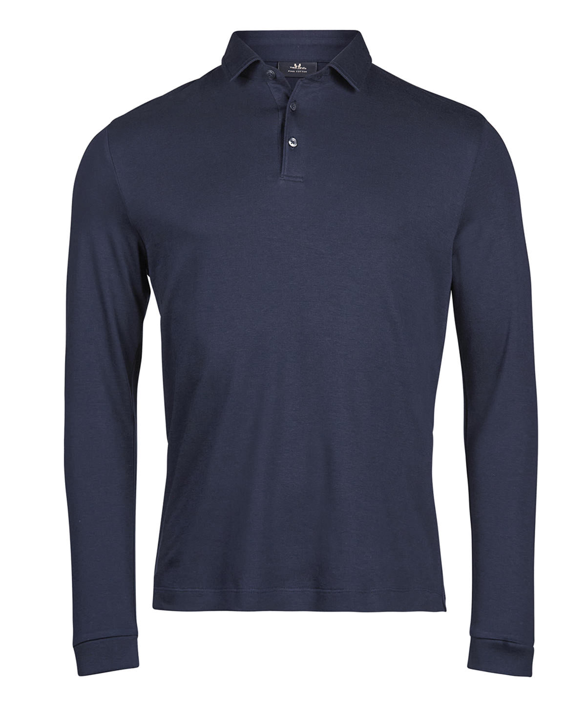 Pima cotton long-sleeve polo (1442) - TJ127 - Navy - Customisable Polos