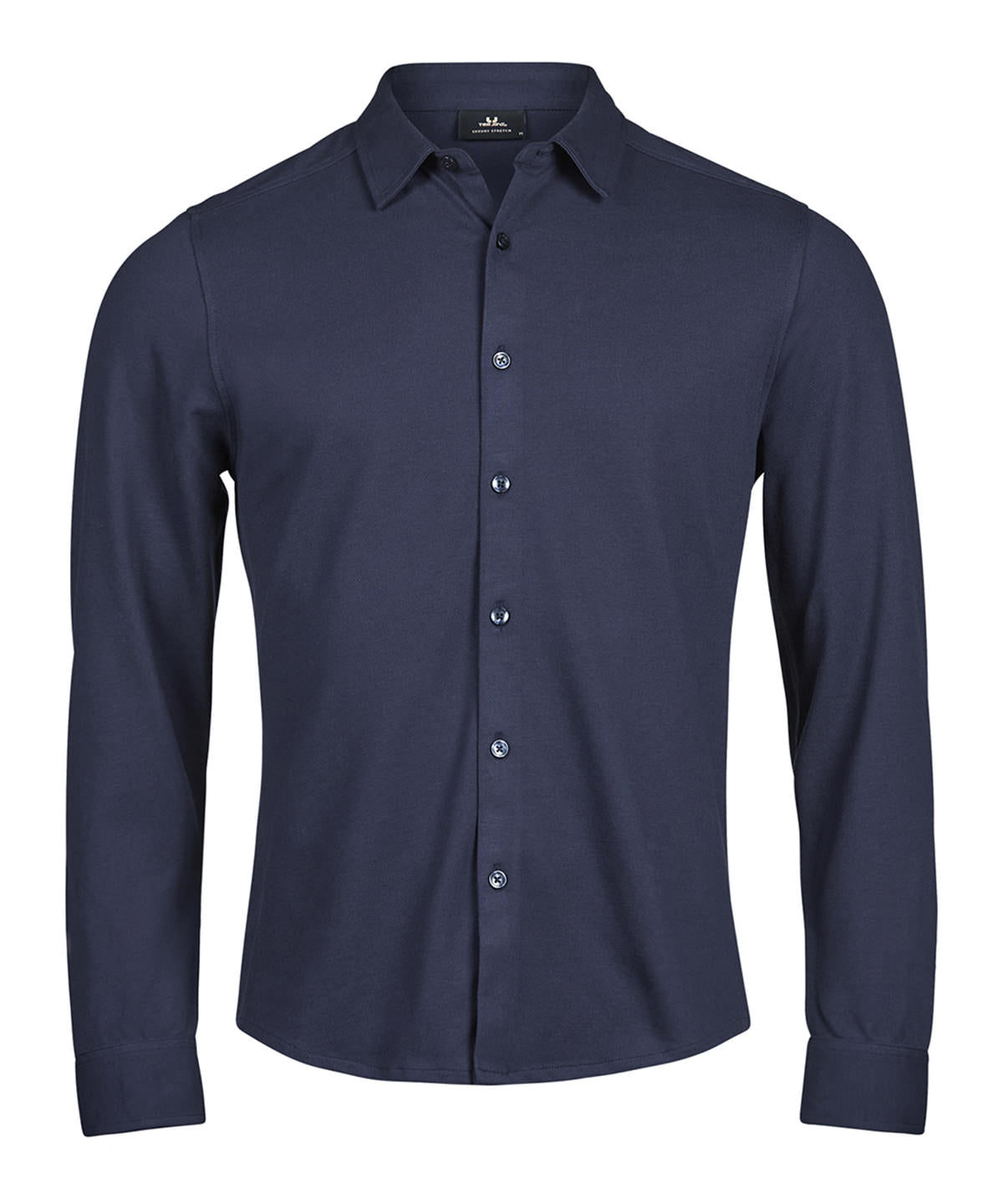 Luxury stretch shirt (1416) - TJ128 - Navy - Customisable Shirts