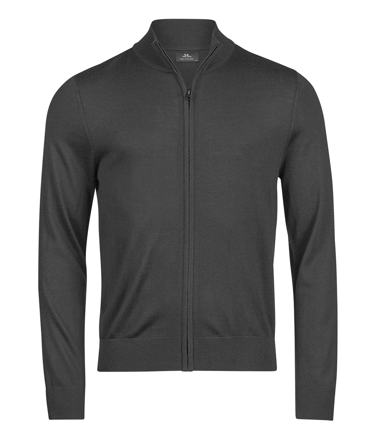 Full-zip knit (6012) - TJ132 - Black - Customisable Knitted Jumpers