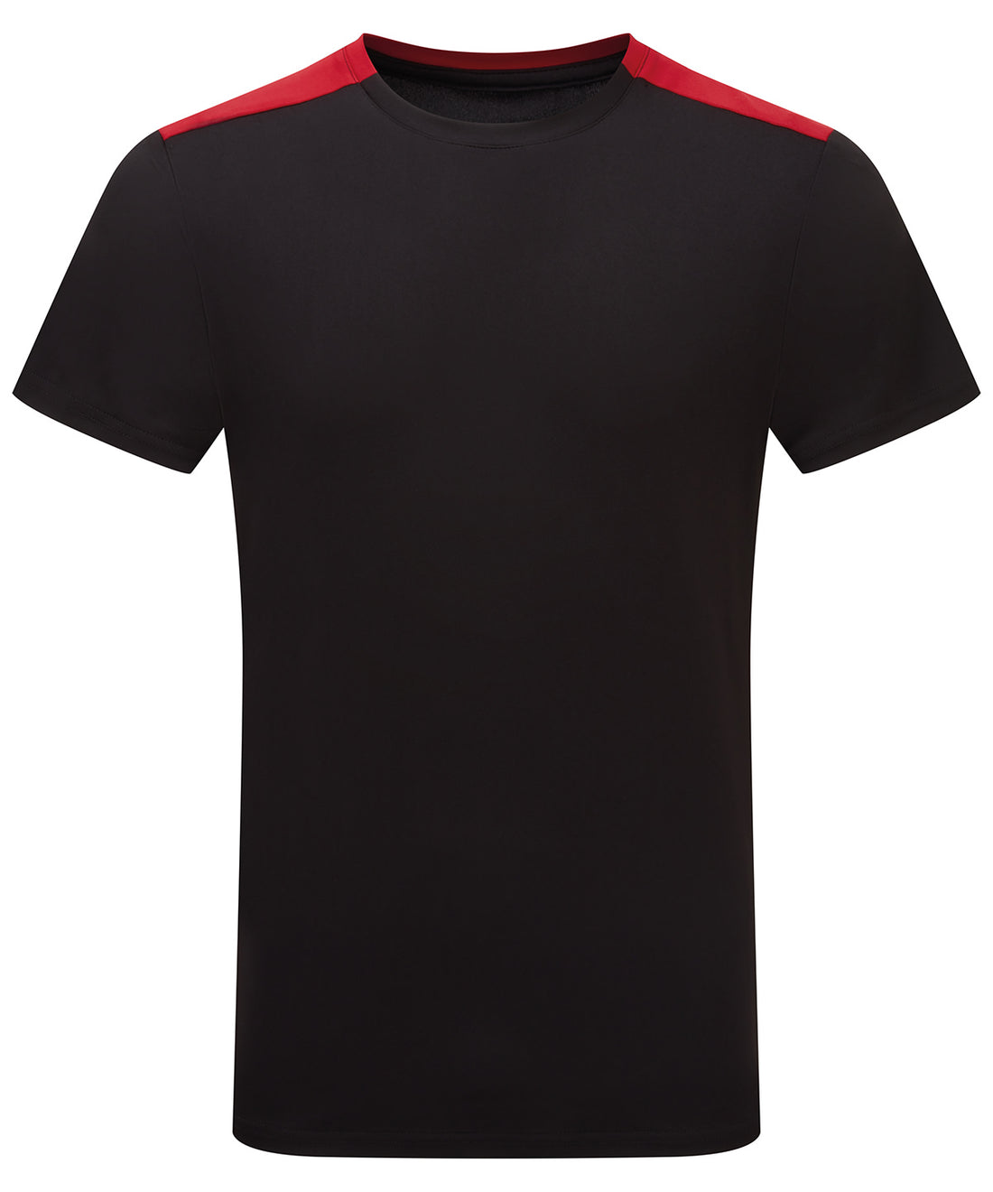 TriDri® contrast performance t-shirt - TR009 - Black Fire Red - Customisable T-Shirts
