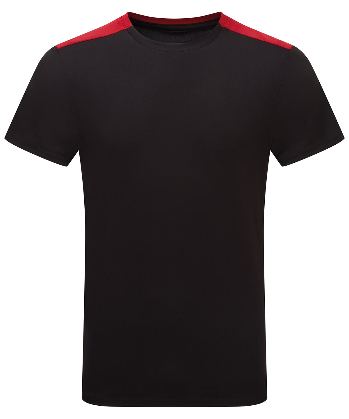 TriDri® contrast performance t-shirt - TR009 - Black Fire Red - Customisable T-Shirts