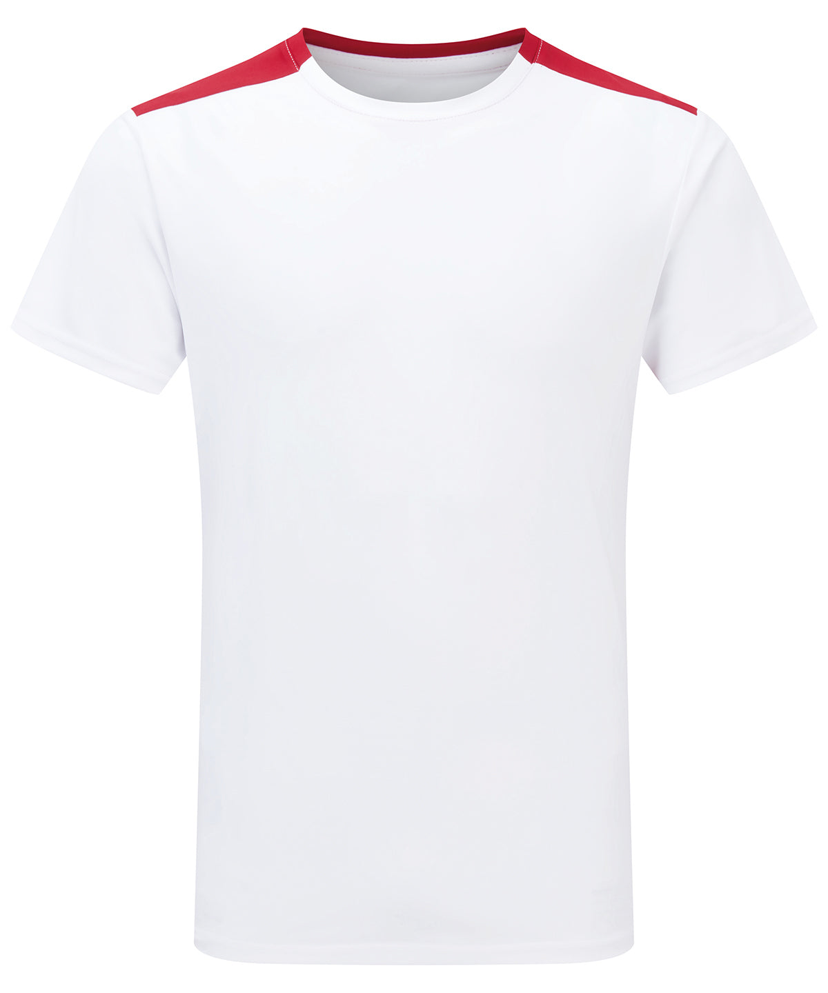 TriDri® contrast performance t-shirt - TR009 - White Fire Red - Customisable T-Shirts