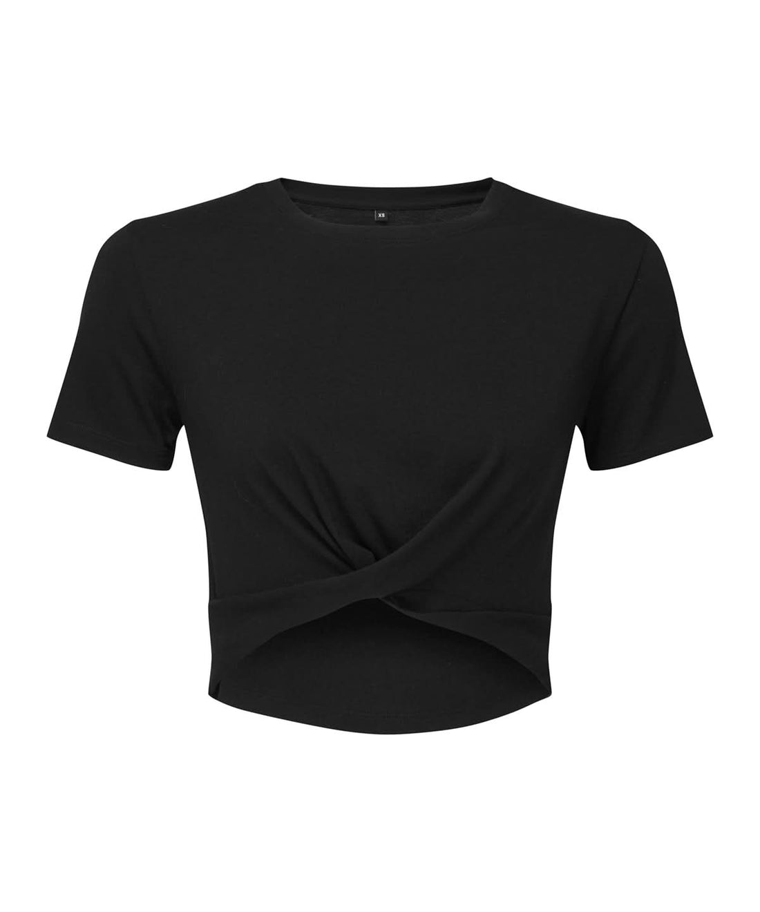 TriDri Tridri WomenS Twist Crop Top TR068 - Black - Customisable T-Shirt