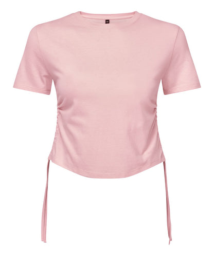 TriDri Tridri WomenS Ruched Crop Top TR069 - Light Pink - Customisable T-Shirt