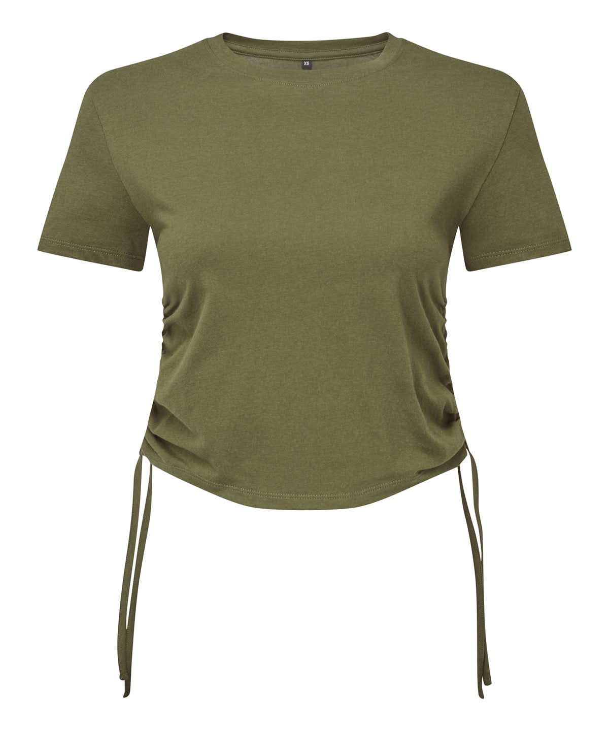 TriDri Tridri WomenS Ruched Crop Top TR069 - olive - Customisable T-Shirt