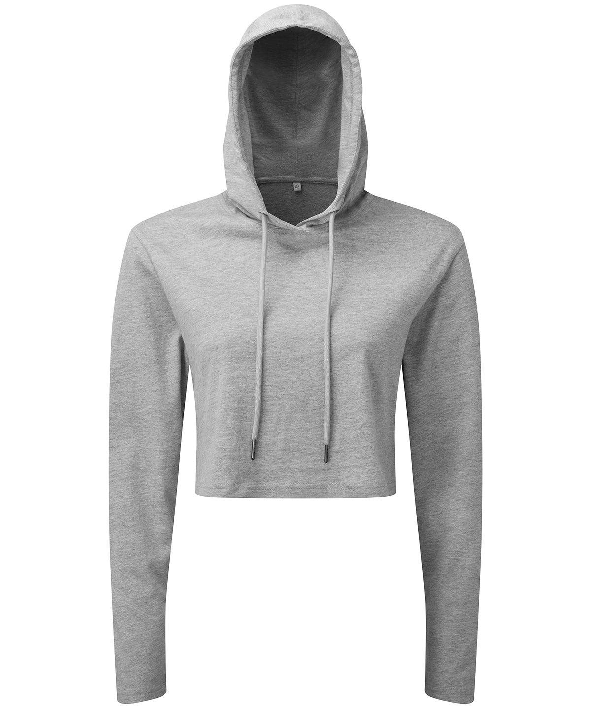 Women's TriDri® cropped hooded long sleeve t-shirt - TR088 - Heather Grey - Customisable T-Shirts
